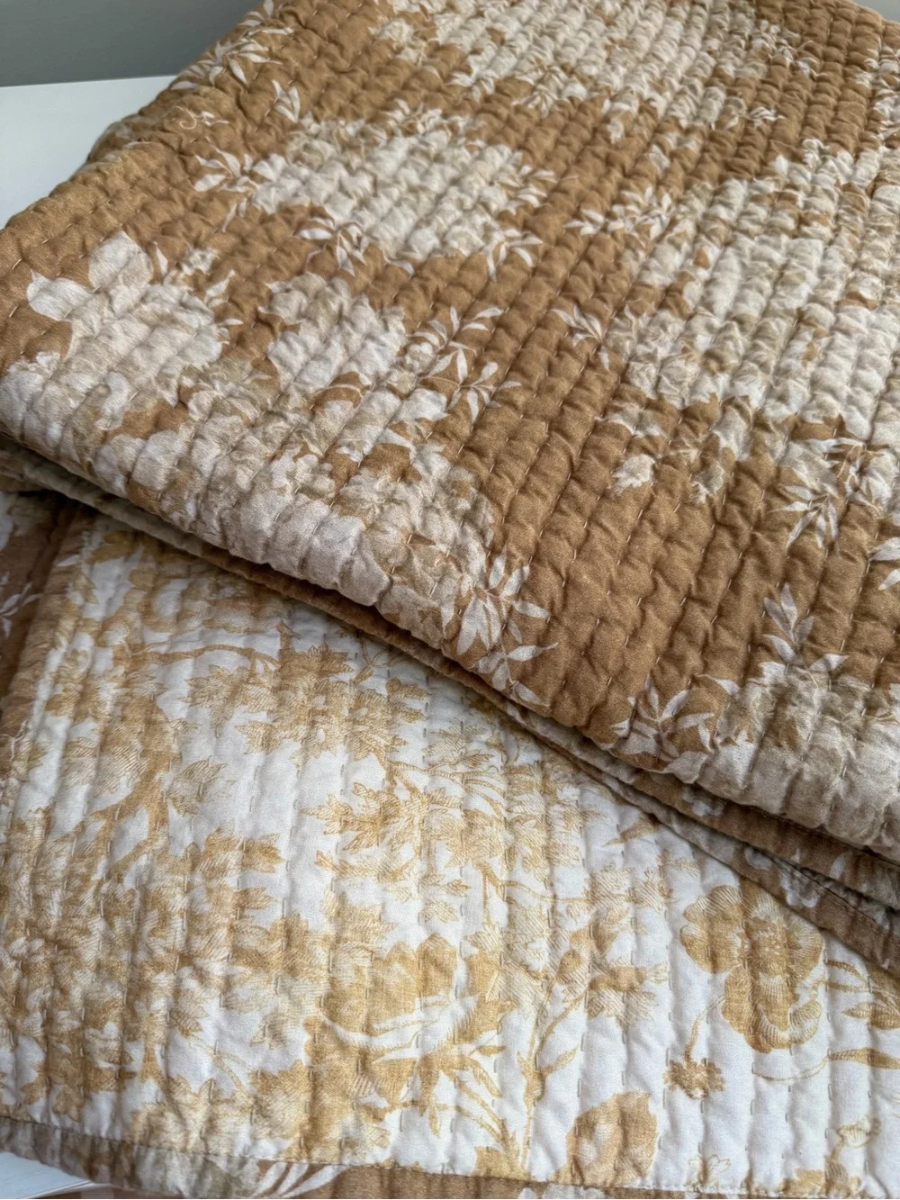 Pottery Barn Juliette Toile Reversible Pick Stitch Quilt